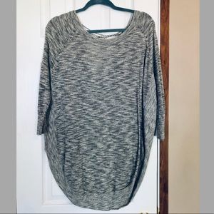 Express Lace Up Back Grey Sweater Tunic